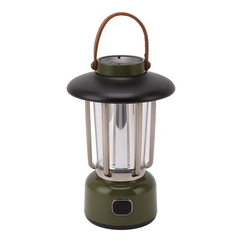 Ultra-Bright Rechargeable (Lantern Clock) Waterproof & USB Powered Torch with Hook for Camping   (Modern Vintage - Black)