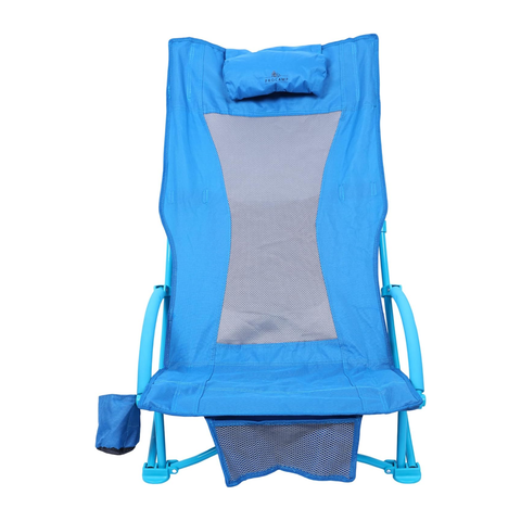 Procamp Low Foldable Beach Chair with Cooler & Pillow – Ideal Travel, Camping, and Outdoor Relaxing Chair