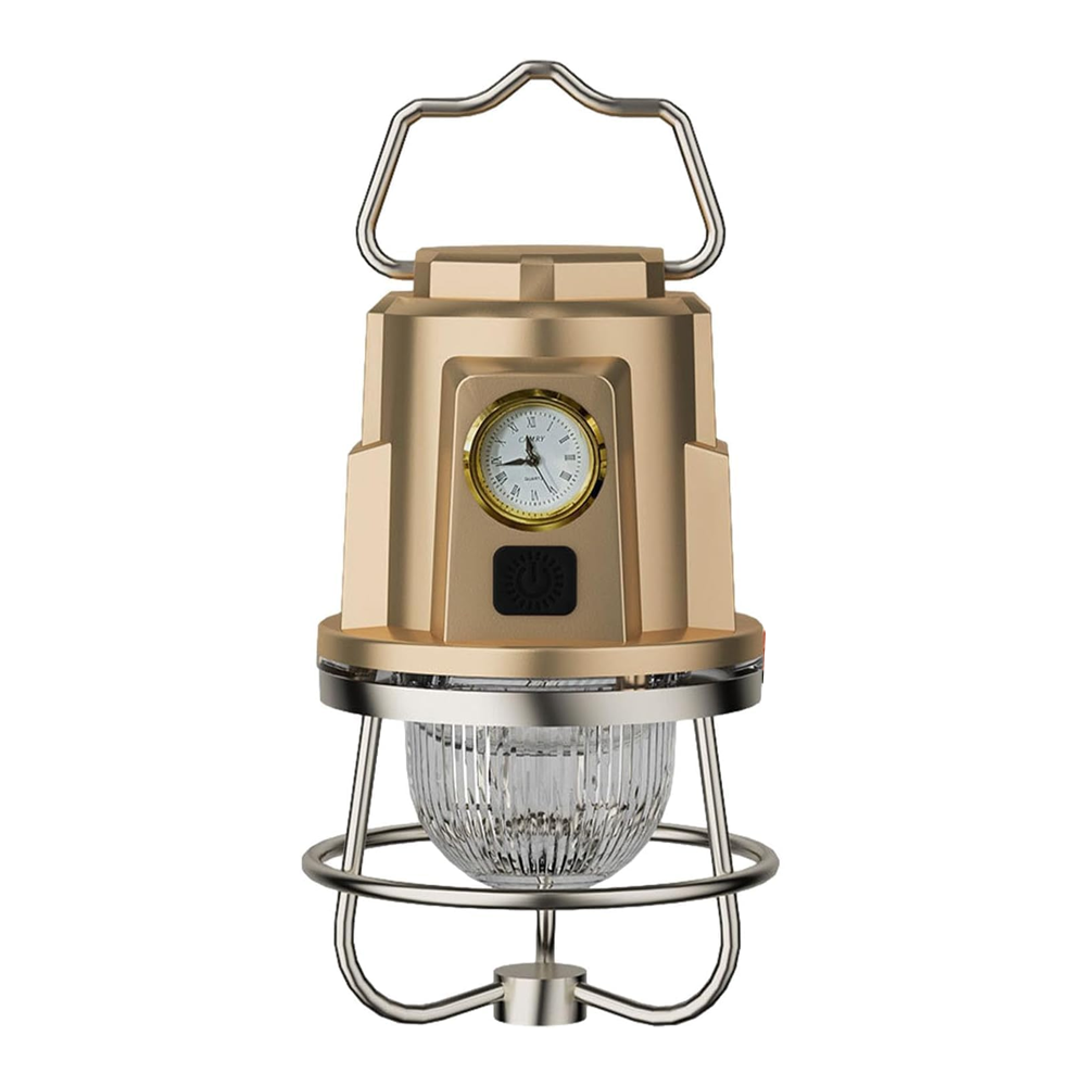 Ultra-Bright Rechargeable (Lantern Clock) Waterproof & USB Powered Torch with Hook for Camping