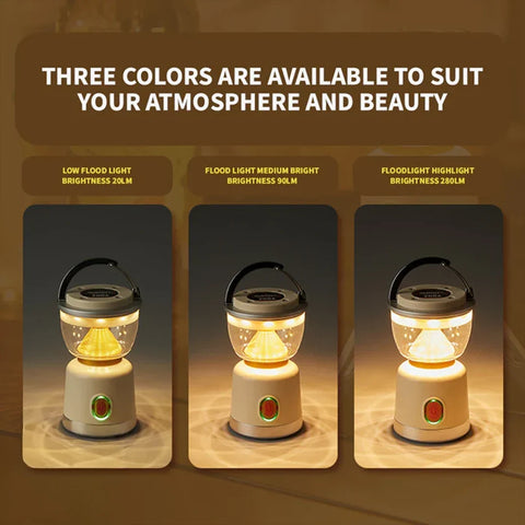 Portable Camping Lantern 2400mAh Rechargeable LED Light, 250 Lumens, 5 Modes, Magnetic Base & Hanging Ring (62H Runtime)