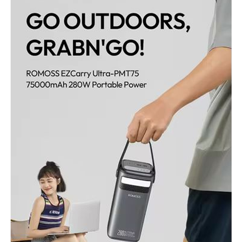 ROMOSS Power Bank 75000 mAh 280W Type C Powerful Powerbank PD Fast Charge 75000mAh External Battery