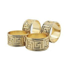 4 Piece Gold / Silver Olmecs Napkin Ring