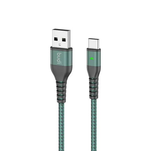 Budi DC211T10L Sync USB Type-C Cable 2.4A Aluminum Shell - Green