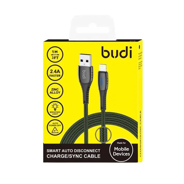 Budi Smart Auto Disconnect Charge / Sync Cable 2.4A Lightning Cable