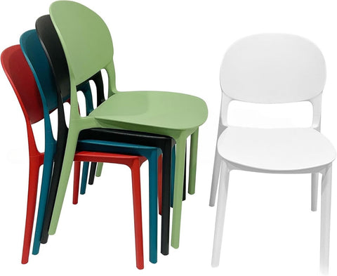 Plastic Stacking Modern Molded Side Chair Kitchen Dining Room Chair