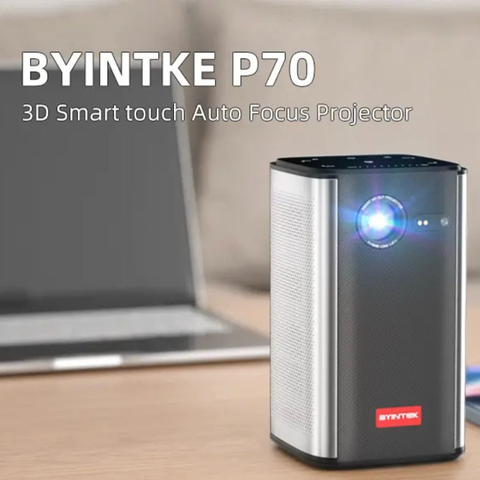 BYINTEK P70 New Mini DLP Android 9.0 OS Wifi 3D Projector 4K Mini Pocket Android beamer