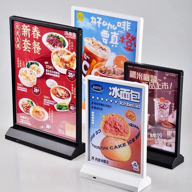 Rechargeable LED A4 Table Top Menu Board for Restaurants with Rechargeable Battery