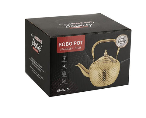 Stainless Steel Teapot Hammer Pattern 1.2L\1.5L\2L Teapot with Infuser Stainless Steel Water Boilers  - Bobo Pot