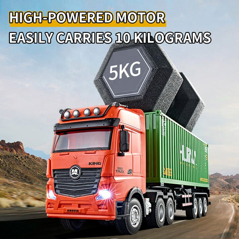 Huina 1317 9-Channel Remote Control Container Car RC Construction Truck Model Trailer Truck Toys for Kids
