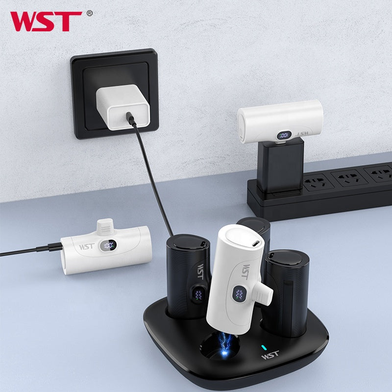 WST LED Digital Display Small Portable PD Fast Charging 5000mah Tail Power Banks