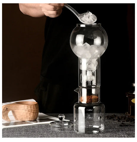 Olmecs 600ml Hand Brewed Cold Brew Coffee Maker Set Glass Drip Ice Coffee Maker for Cold Brew & Tea