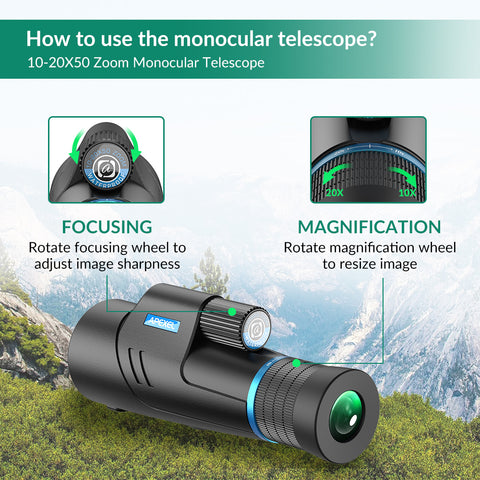 Apexel Hd Zoom 10-20X Monocular Telescope