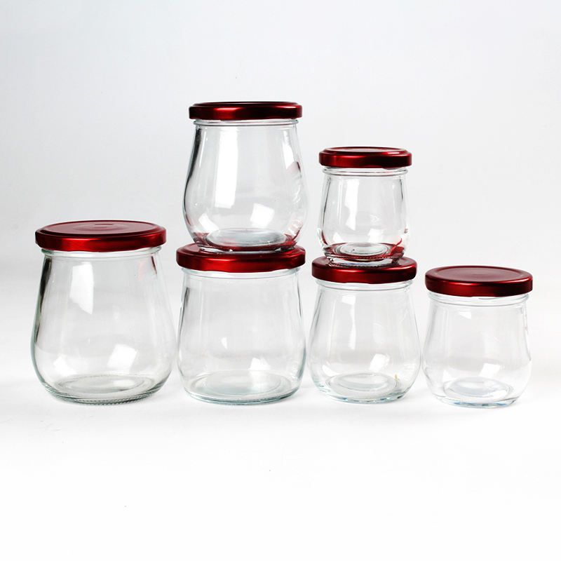 Pudding Storage Willow Glass Round Honey Sauce Jam Pudding Storage Jar With Airtight M ...