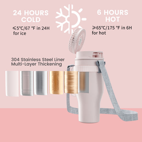 Fan Water Bottle Handfan Bottle Camping Water Bottle BPA FREE
