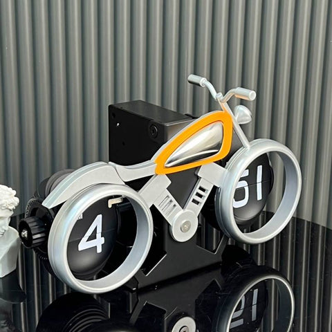 Mechanical Flip Clock Plastic PVC Battery Powered Desktop Motorcycle Clock