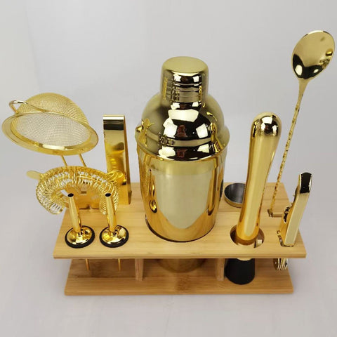 Olmecs Rose Gold Shade Bartender Kit 11-Piece Cocktail Shaker-Muddler for Cocktails 25oz