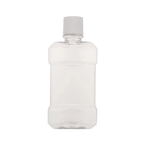 Willow 250ml Empty PET Plastic Bottles Listerine Mouthwash Oral Care Bottle with White Cap (12Pc Pack)