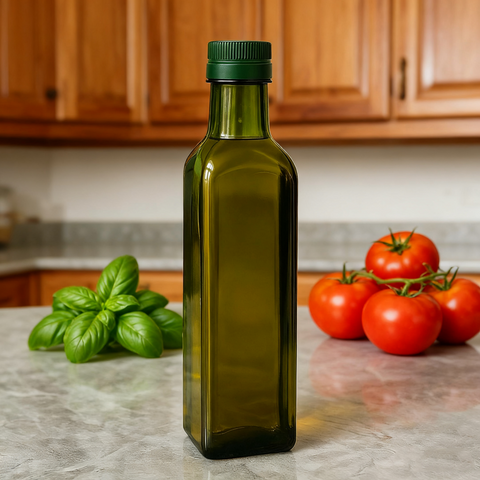 Willow 234Pcs Dark Green Square Plastic Olive Oil Bottle 500ml (1 Carton )