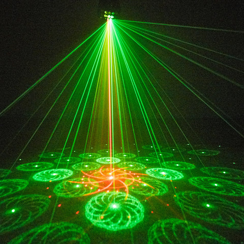 DJ Disco Beam 4IN1 Stage Light Red Green Laser Patterns Strobe Dynamic Marquee Effect Party Wedding