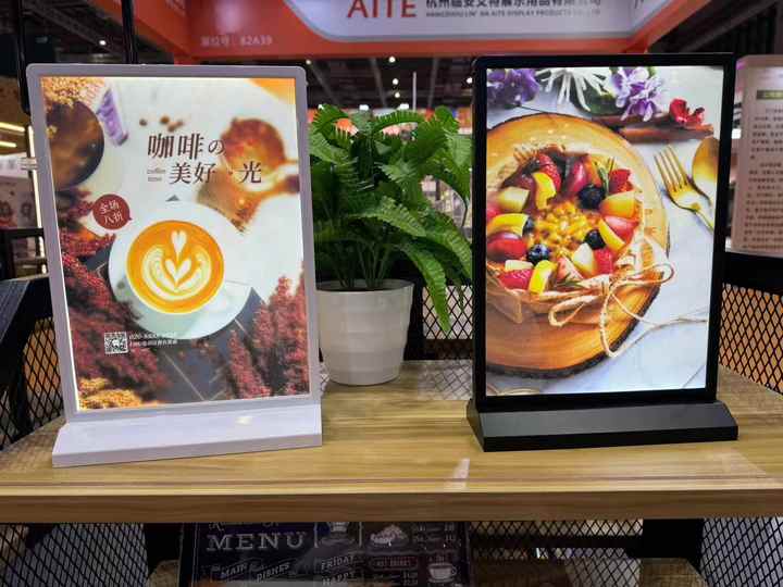 Rechargeable LED A4 Table Top Menu Board for Restaurants with Rechargeable Battery