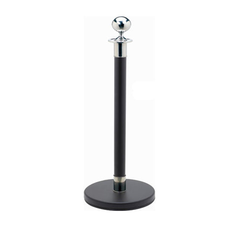 Olmecs Stanchion Black Gold / Black Silver  Round Top Barrier Pole Only (1 Set of 2 Pcs)