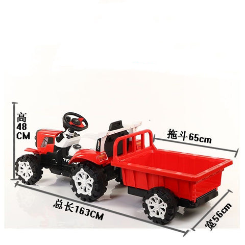 Kids Electric Pedal Tractor With Tailer Children Toy Car Ride on Car for Kids to Drive