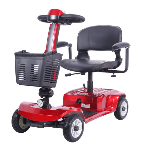 X-02 4 Wheel Electric Scooter Portable Electric Wheelchair Leg Scooter for Adult Seniors, Open Armrest, Swivel Seat