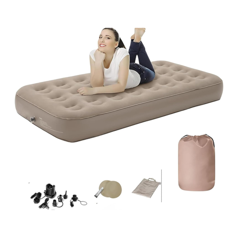 Air Mattress with Electric Pump | Fast Inflatable Bed for Home, Camping & Travel | Durable Leak-Proof Design and Carry Bag (180CM X 73CM)