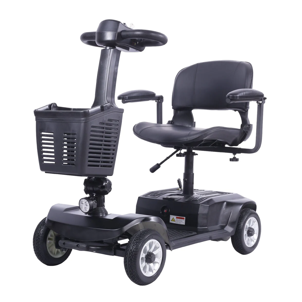 X-02 4 Wheel Electric Scooter Portable Electric Wheelchair Leg Scooter for Adult Seniors, Open Armrest, Swivel Seat