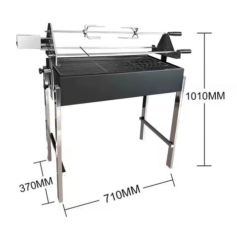 Olmecs Folding BBQ Grill Smokeless Stove 3 Sticks Grill with Rotisserie Kit