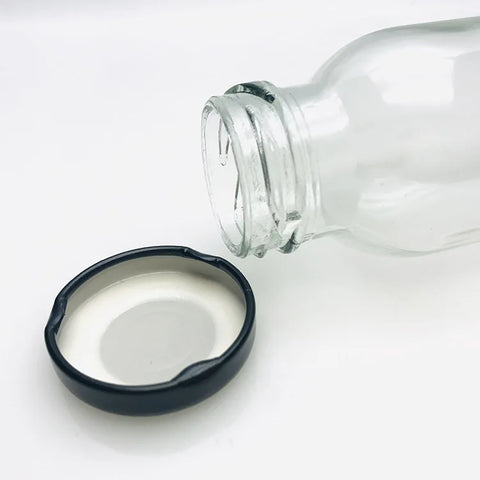 Willow 250 ml Empty Glass Pressed Juice Bottle with Screw Cap for Freshly Squeezed Juices (48Pc Pack)