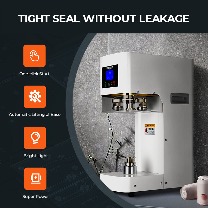 Soda Can Sealing Machine Automatic Tin Can Sealer with cup holder for Bubble Tea, Juice, Falooda,