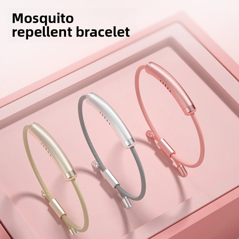Anti-Mosquito Adjustable Rope Bangle Children Adult Silicone Essential Oil Patch Chain Alloy Bracelet