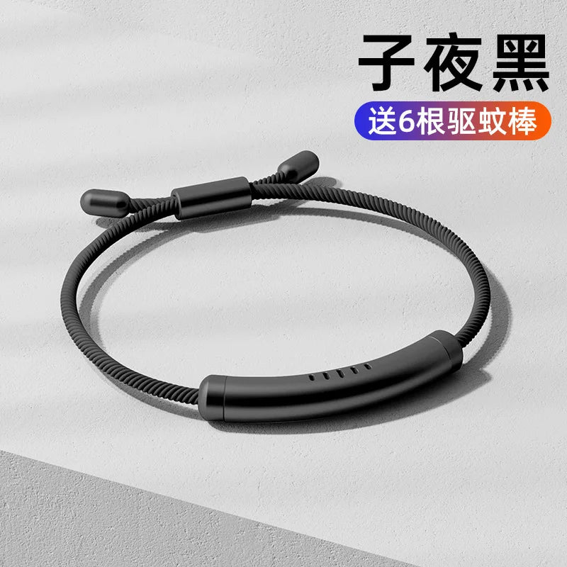 Anti-Mosquito Adjustable Rope Bangle Children Adult Silicone Essential Oil Patch Chain Alloy Bracelet