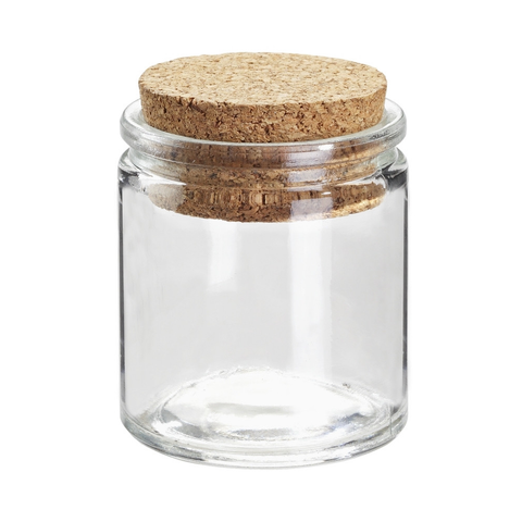 Glass Bottle Round with Cork Lid 35ml 3.5x5cm - 12pcs