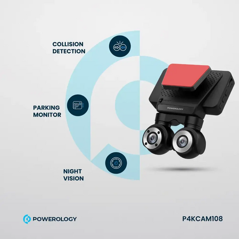 Powerology Dual Lens Dash Camera