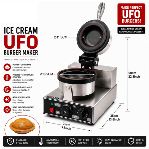 Olmecs  Ice Cream Hamburger Waffle Machine Burger Maker Panini Press Sandwich Maker