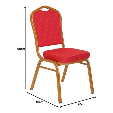 Olmecs Single Banquet Chair for Hall, Marriage, Stackable - RED