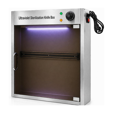 Olmecs Professional Disinfection UV Knife Sterilizer Full Stainless Steel Wall Mounted Knife Sterilizer Cabinet 50x14.5x61cm
