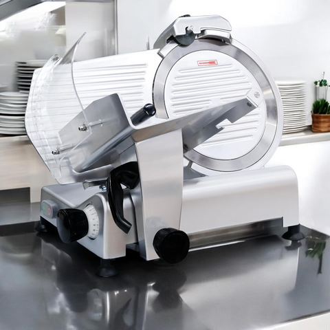 Olmecs  Meat Slicer Electric Food Slicer Commercial Deli Slicer 240W Hotpot Beef Mutton Chips Cutting Machine 10 Inch 12inch Blade