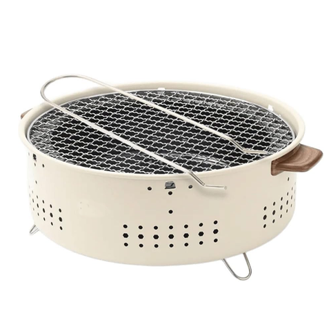 Olmecs Portable Mini Fire Pit Camping Round Heating Stove with Handle
