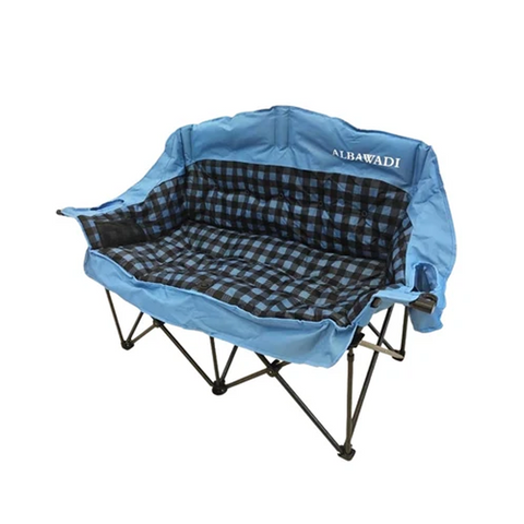 Willow Portable Folding Double Camping Chair with Cup Holder Carry Bag