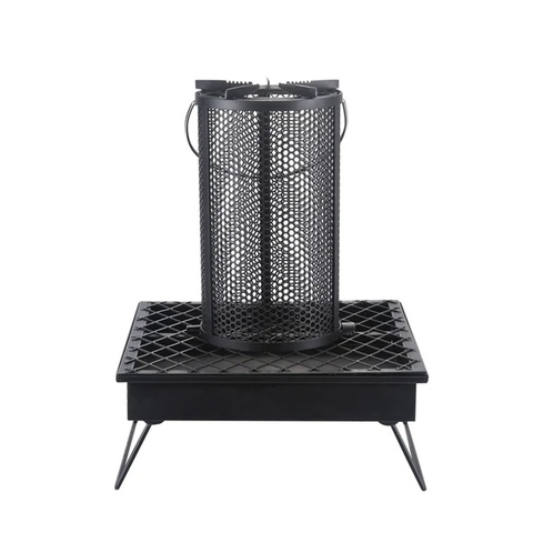 Olmecs Portable Charcoal Heater Wood Burning Fireplace Double Levels Large Capacity