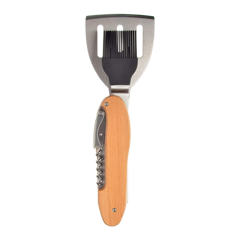 5in1 BBQ Cookware Stainless Steel with Wooden Handle Tool Set