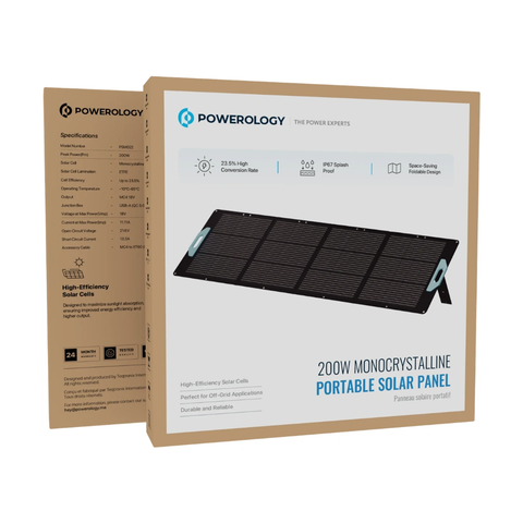 Powerology 200W Monocrystalline Portable Solar Panel