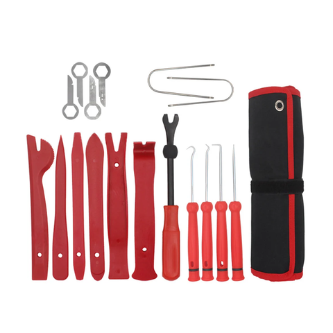 Olmecs 17 PCs Car Trim Removal Tool Kit with Roll-Up Pouch