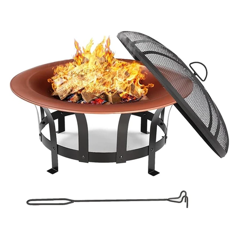 Olmecs Garden Fire Pit Table Round Fire Bowl BBQ Heating Stove