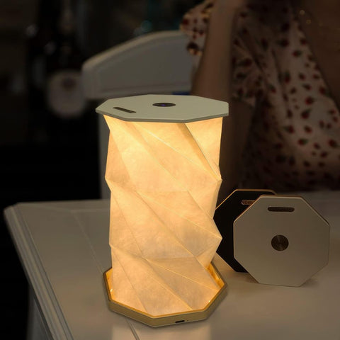 LED Rotating Book Light ABS Wood & Paper Lamp