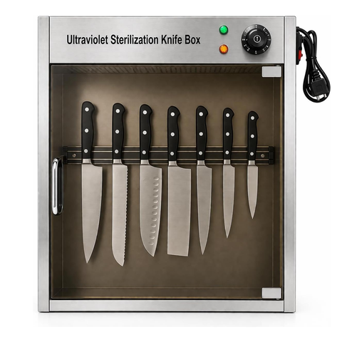 Olmecs Professional Disinfection UV Knife Sterilizer Full Stainless Steel Wall Mounted Knife Sterilizer Cabinet 50x14.5x61cm