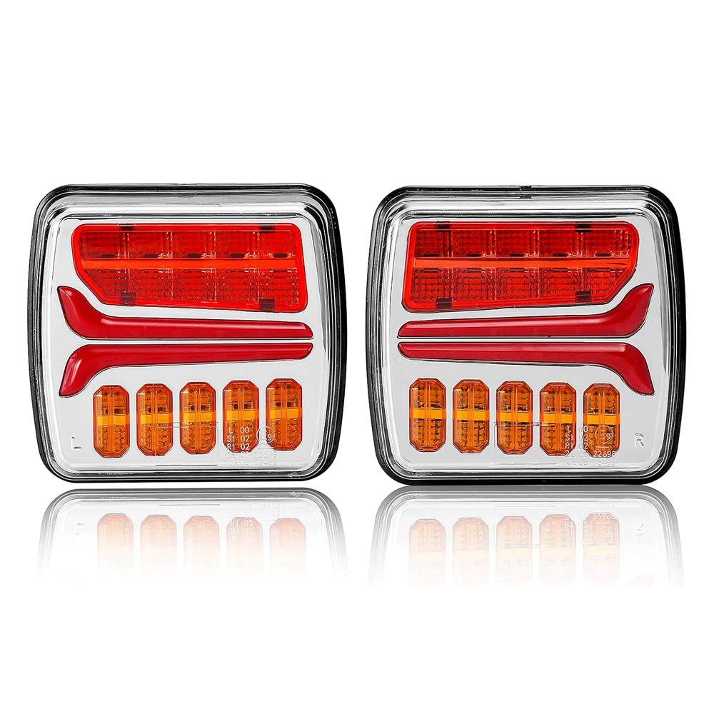 Olmecs 2Pcs 12V 24V Led Trailer Lights, Waterproof Trailer Tail lights,5Functions Rear Lights,ECE Approval